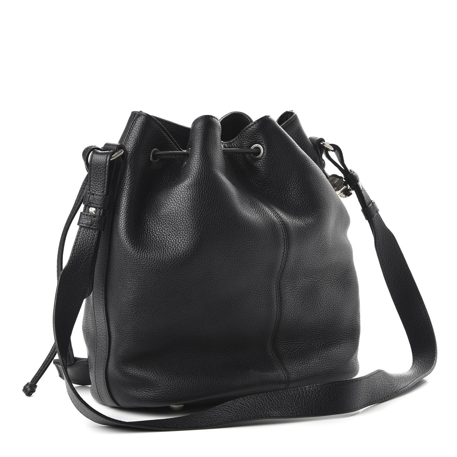 Alexander McQueen Calfskin Padlock Skull Bucket Bag Black 3 of 11