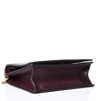 Christian Dior Grained Calfskin D-Bee Crossbody Burgundy 3 of 9