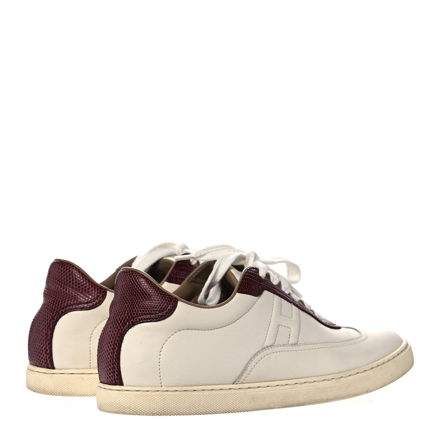 Calfskin Lizard Womens Quicker Sneakers 38 White Bordeaux