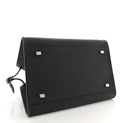The Row Grained Calfskin Soft Margaux 10 Bag Black 4 of 11