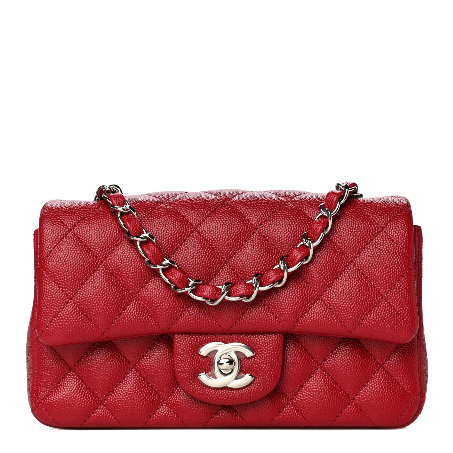 Chanel Caviar Quilted Mini Rectangular Flap Red 1 of 10