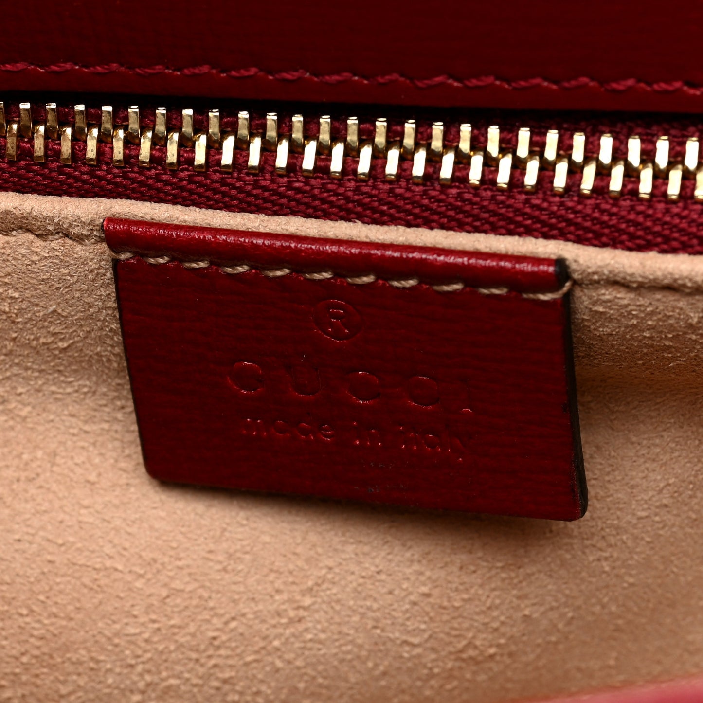 GG Supreme Monogram Azalea Calfskin Horsebit 1955 Shoulder Bag Beige Ebony New Cherry Red