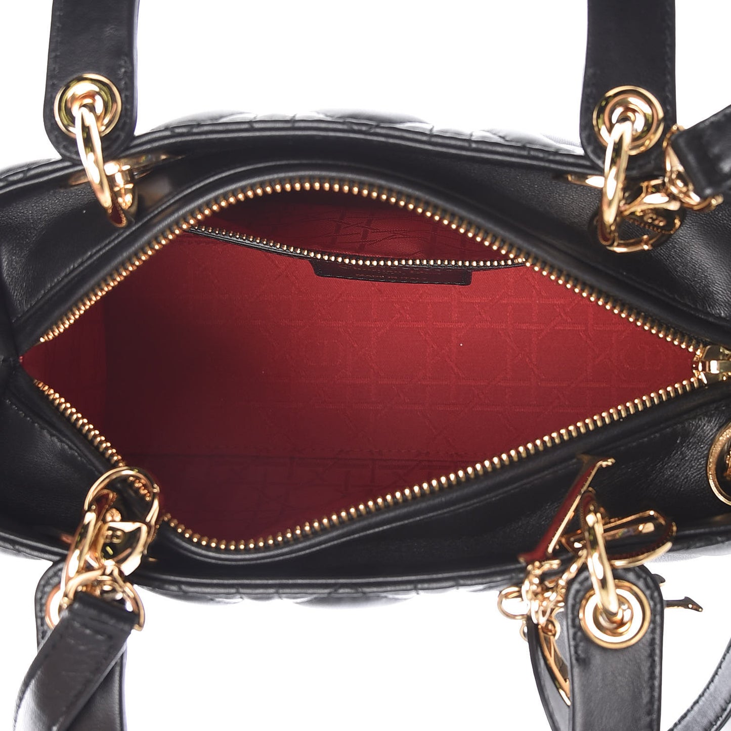 Lambskin Cannage Medium Lady Dior Black