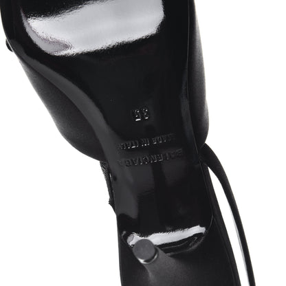 Balenciaga Satin Pointed Toe Knife Slingback Mules 35 Black 6 of 7