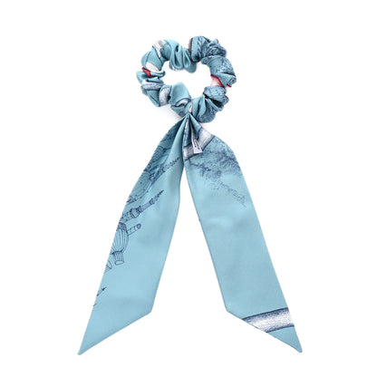 Hermes Silk Twilly Scrunchie Blue 2 of 4