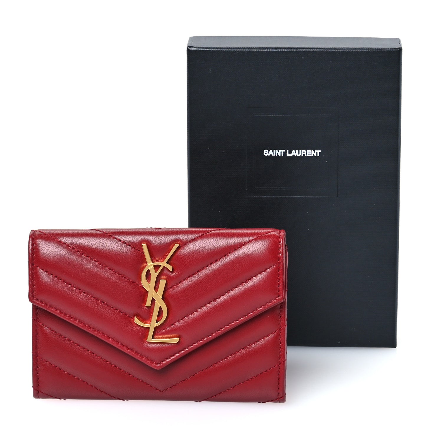 Nappa Matelasse Chevron Small Monogram Envelope Wallet Opyum rEd