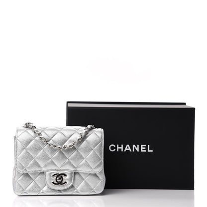 Chanel Metallic Lambskin Quilted Mini Square Flap Silver 11 of 11