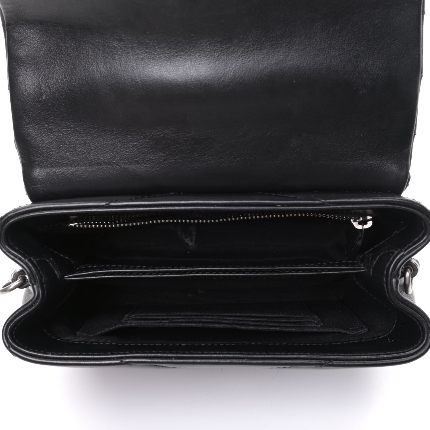 Saint Laurent Calfskin Y Quilted Monogram Toy Loulou Crossbody Bag Black 4 of 5
