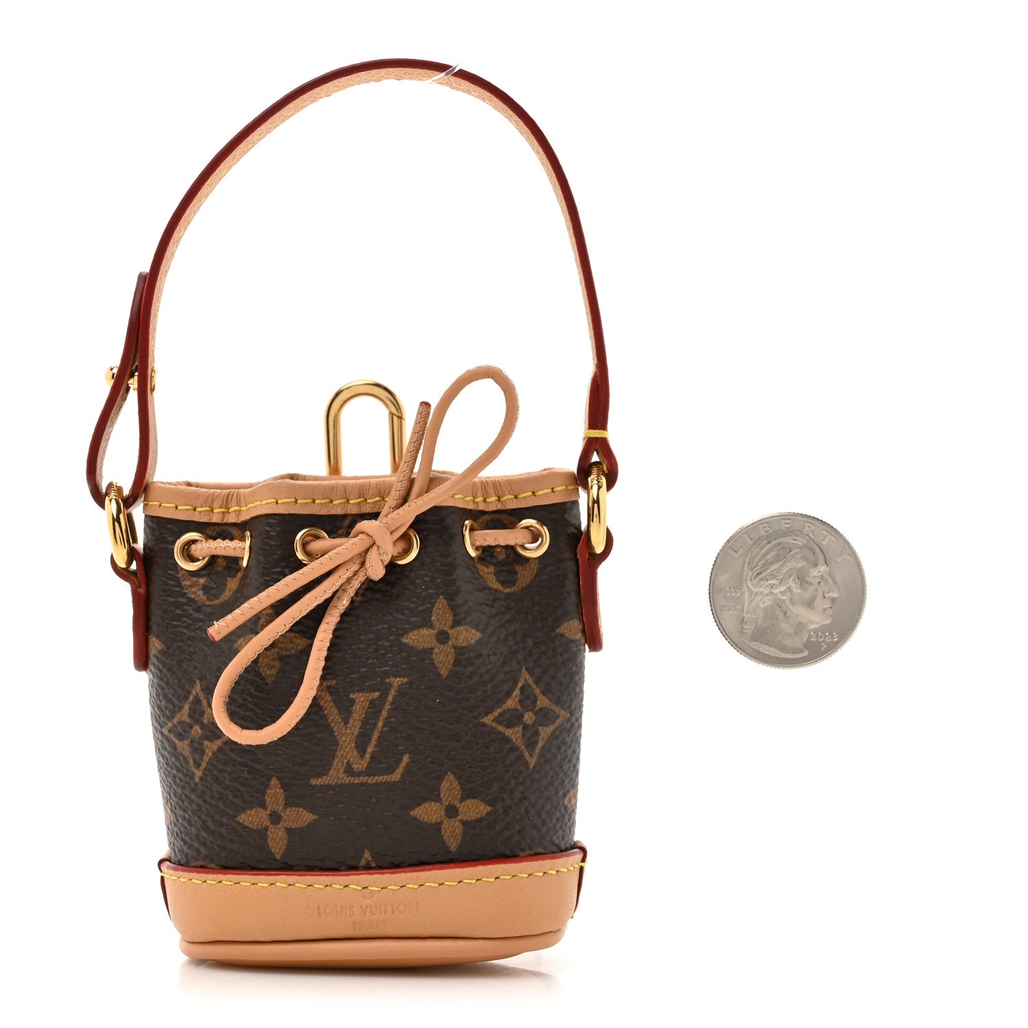Louis Vuitton Monogram Micro Noe Bag Charm Key Ring 2 of 6