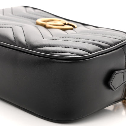 Gucci Calfskin Matelasse Small GG Marmont Chain Shoulder Bag Black 9 of 9