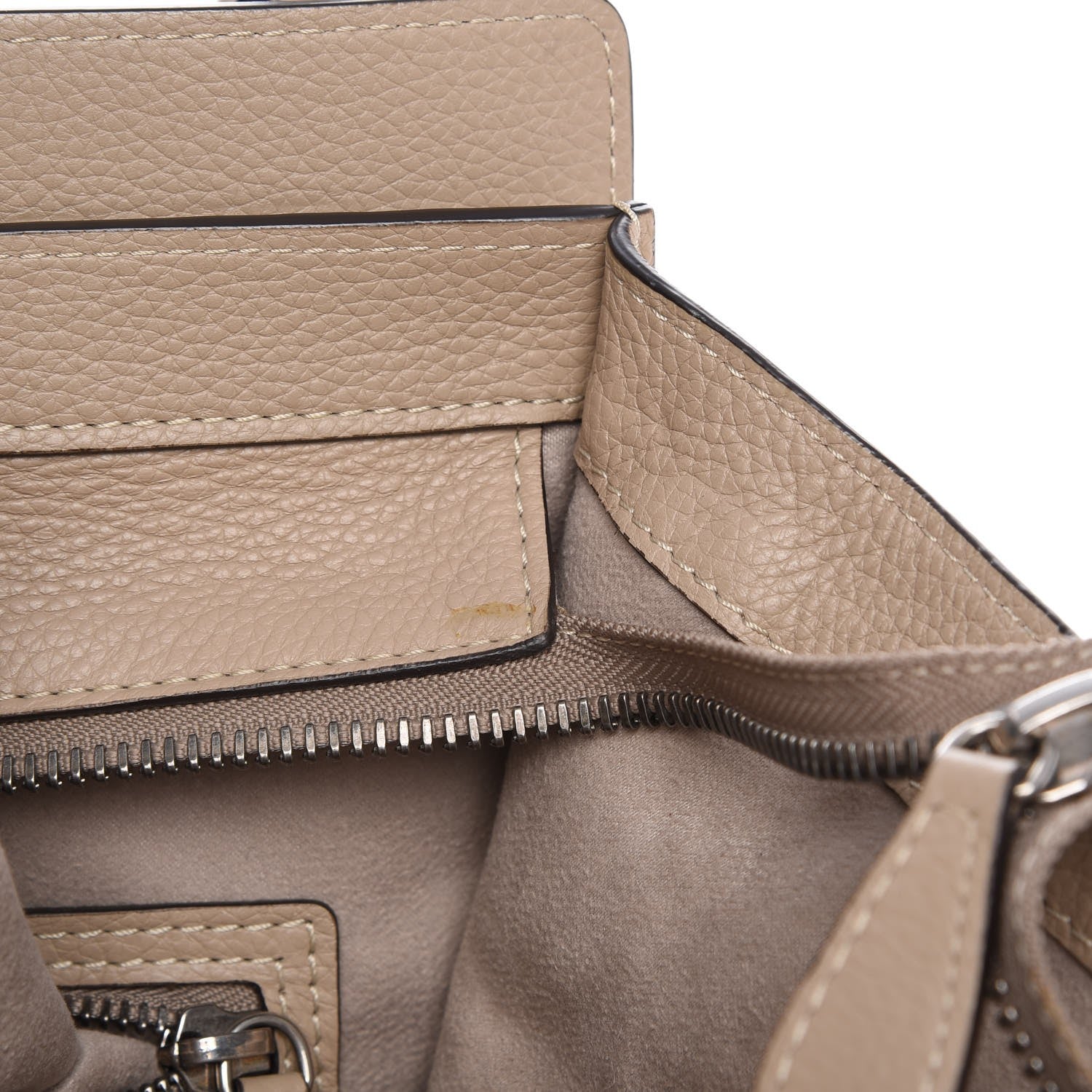 Celine Drummed Calfskin Mini Luggage Dune 8 of 14
