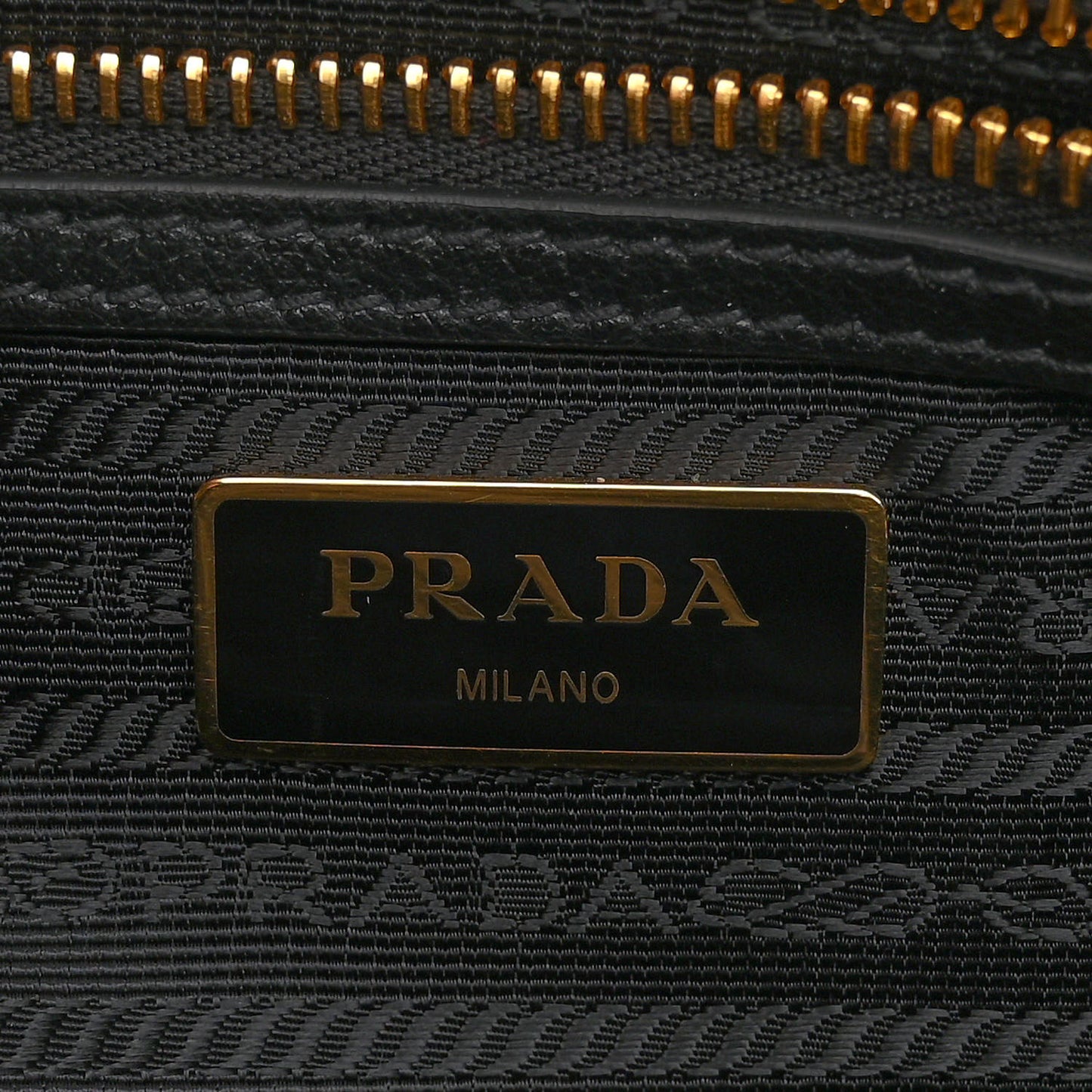 Glace Calfskin Embossed Logo Crossbody Black