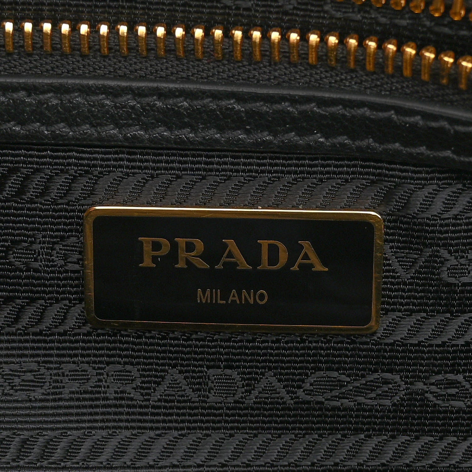Prada Glace Calfskin Embossed Logo Crossbody Black 6 of 9