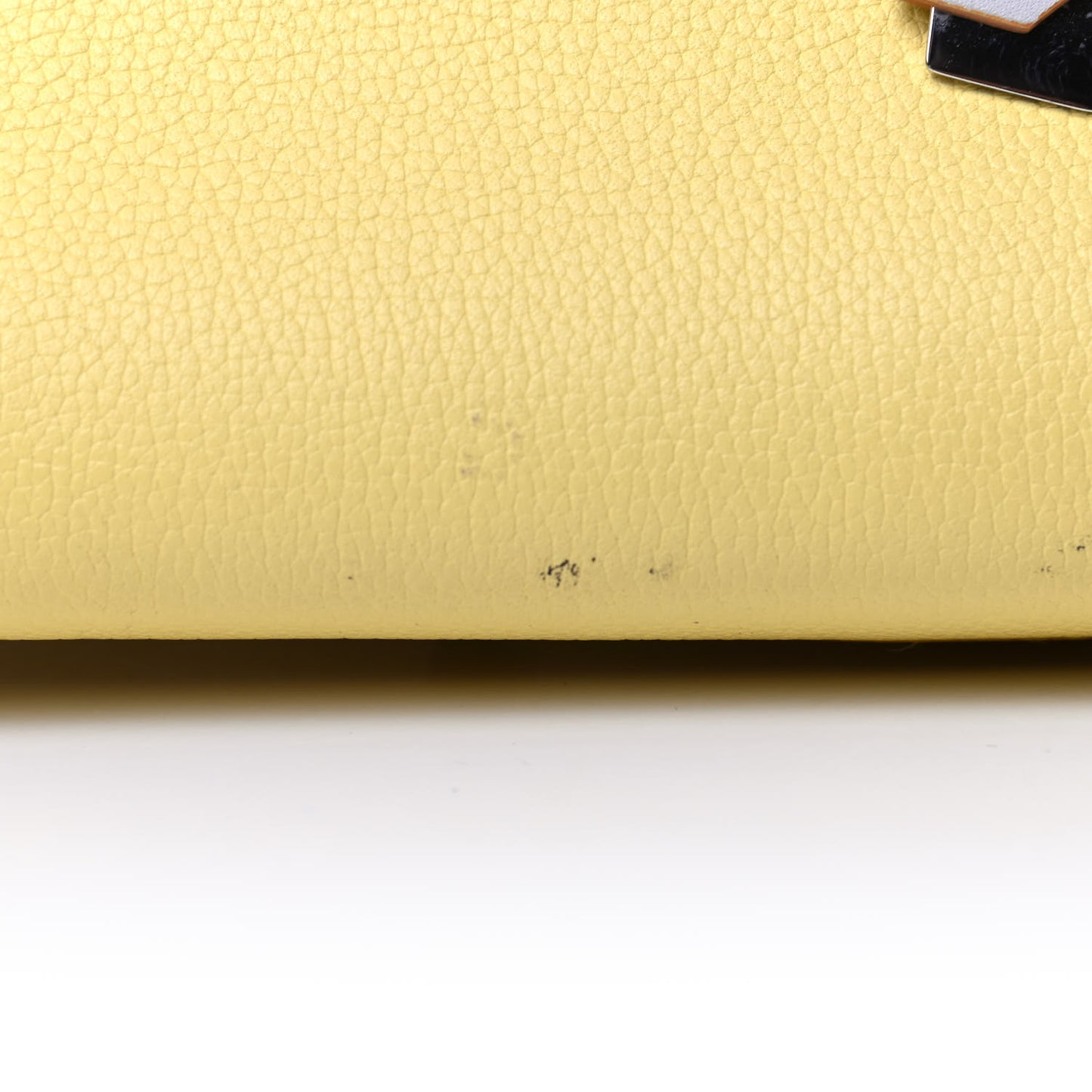 Grained Calfskin Medium Milla Tote Custard Yellow