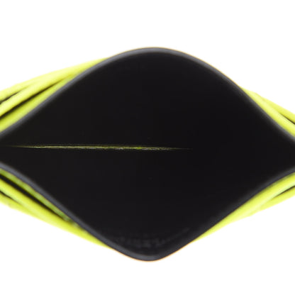 Saint Laurent Patent Grain De Poudre Matelasse Chevron Monogram Credit Card Case Neon Yellow 5 of 7