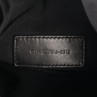 Saint Laurent Calfskin Crocodile Embossed Monogram Zip Pouch Black 7 of 7