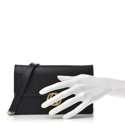 Gucci Dollar Calfskin Interlocking G Chain Wallet Black 2 of 6