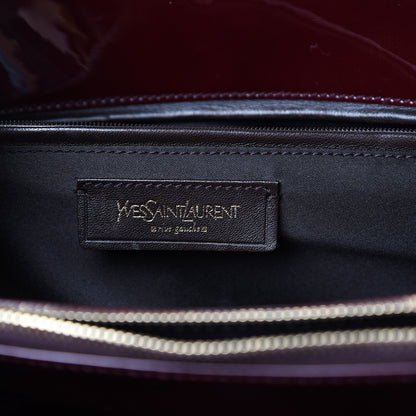 Saint Laurent Patent Calfskin Large Uptown Burgundy 5 of 13