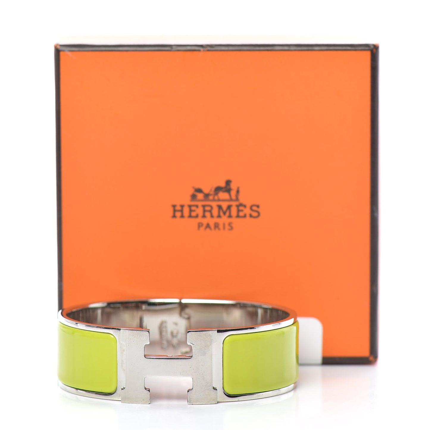 Enamel Wide Clic Clac H Bracelet GM Vert Anis