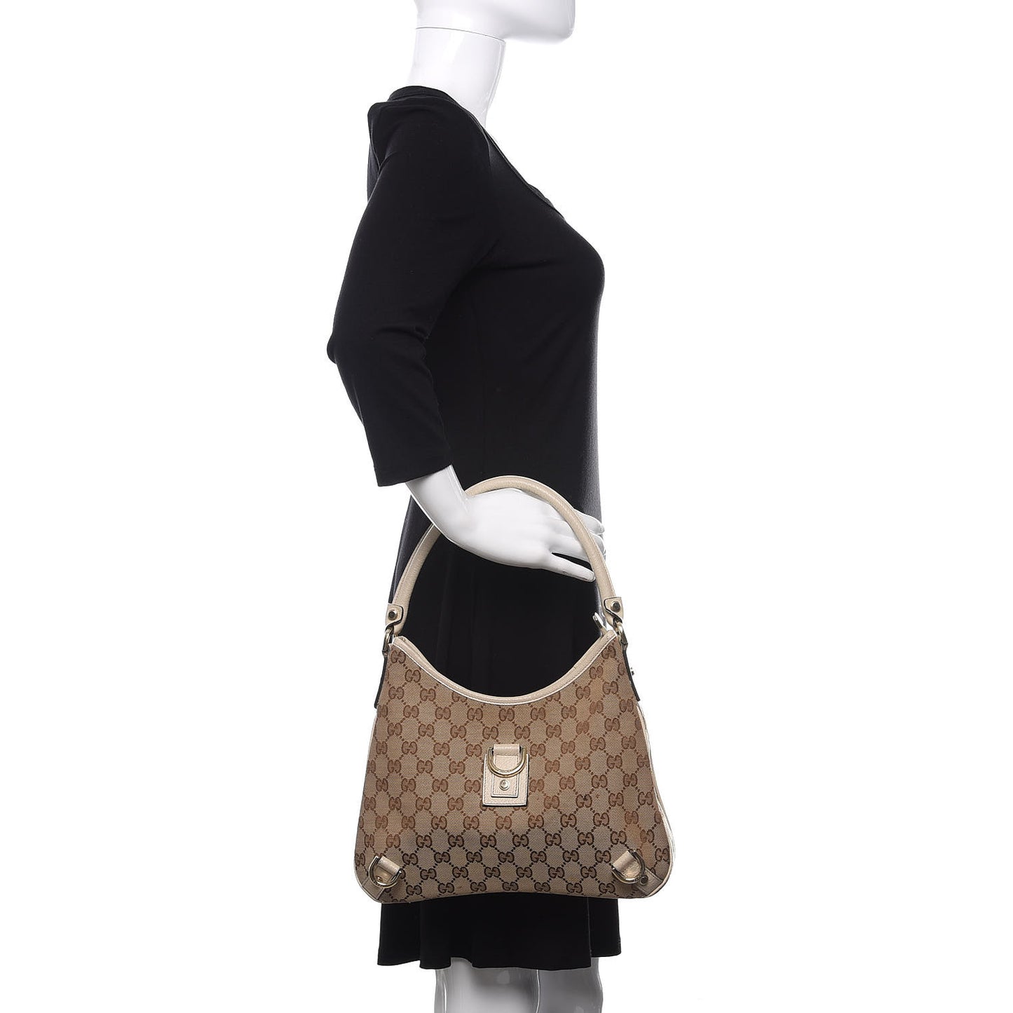 Monogram Medium Abbey D Ring Hobo Off White