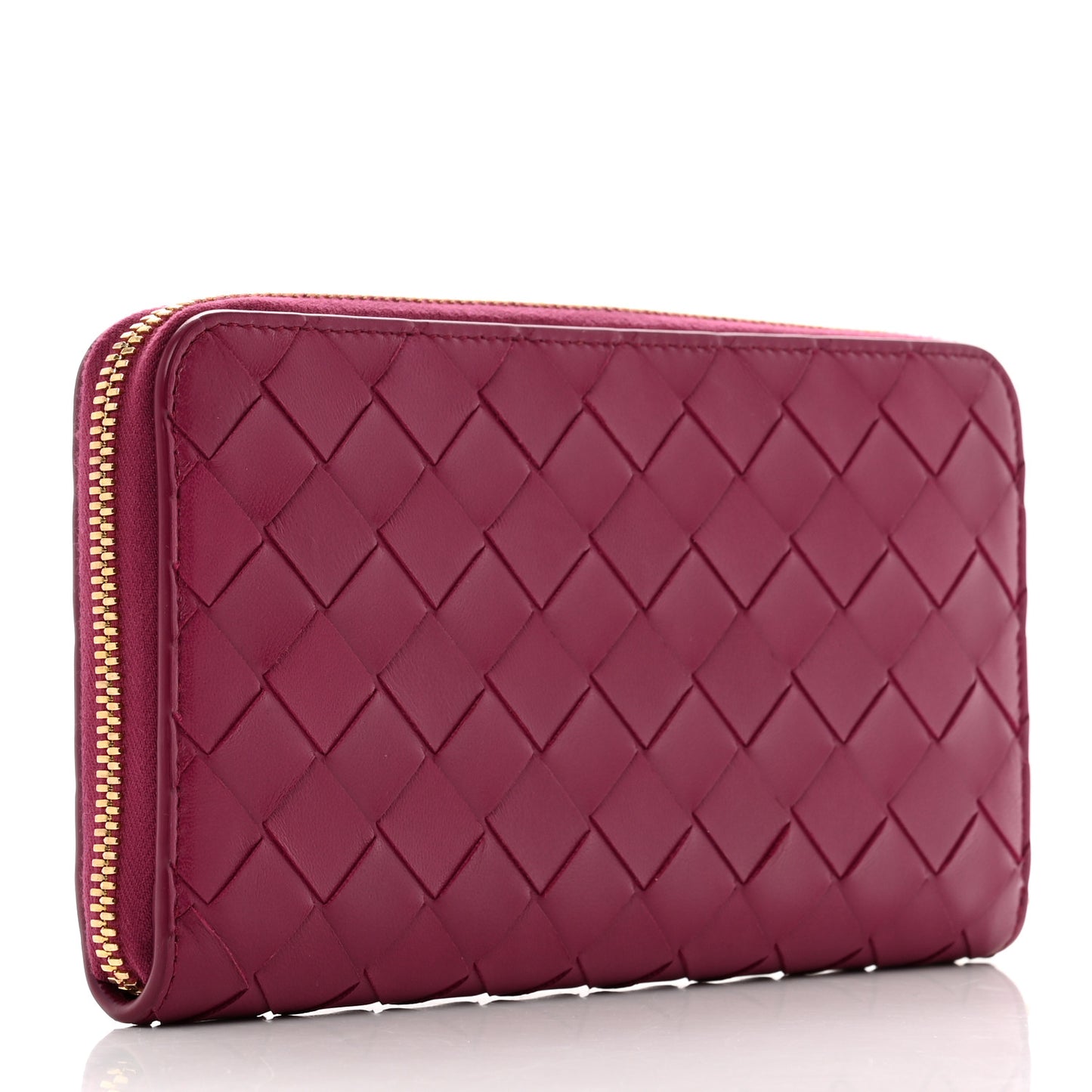 Nappa Intrecciato Zip Around Wallet Cinnabar