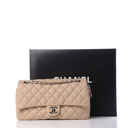 Chanel Caviar Quilted Jumbo Easy Flap Beige 10 of 10