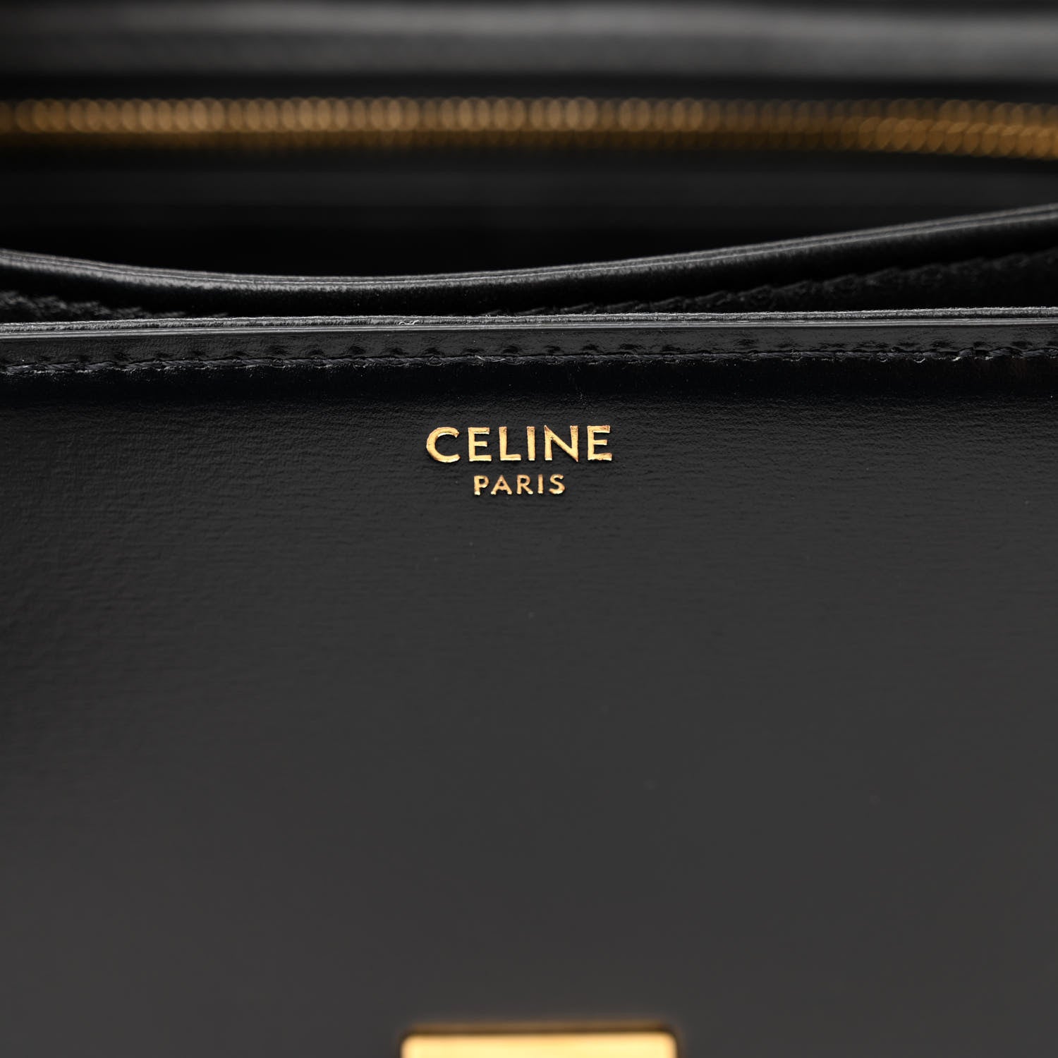 Celine Shiny Calfskin Medium Triomphe Black 6 of 12