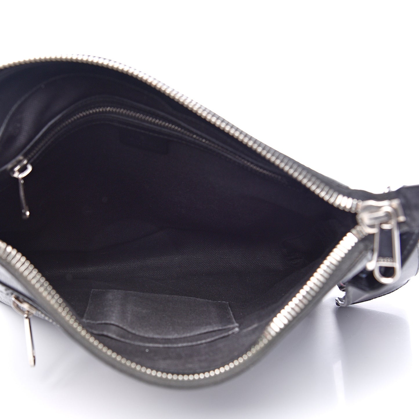 GG Supreme Monogram Appia Calfskin Web Flat Messenger Bag Black Grey