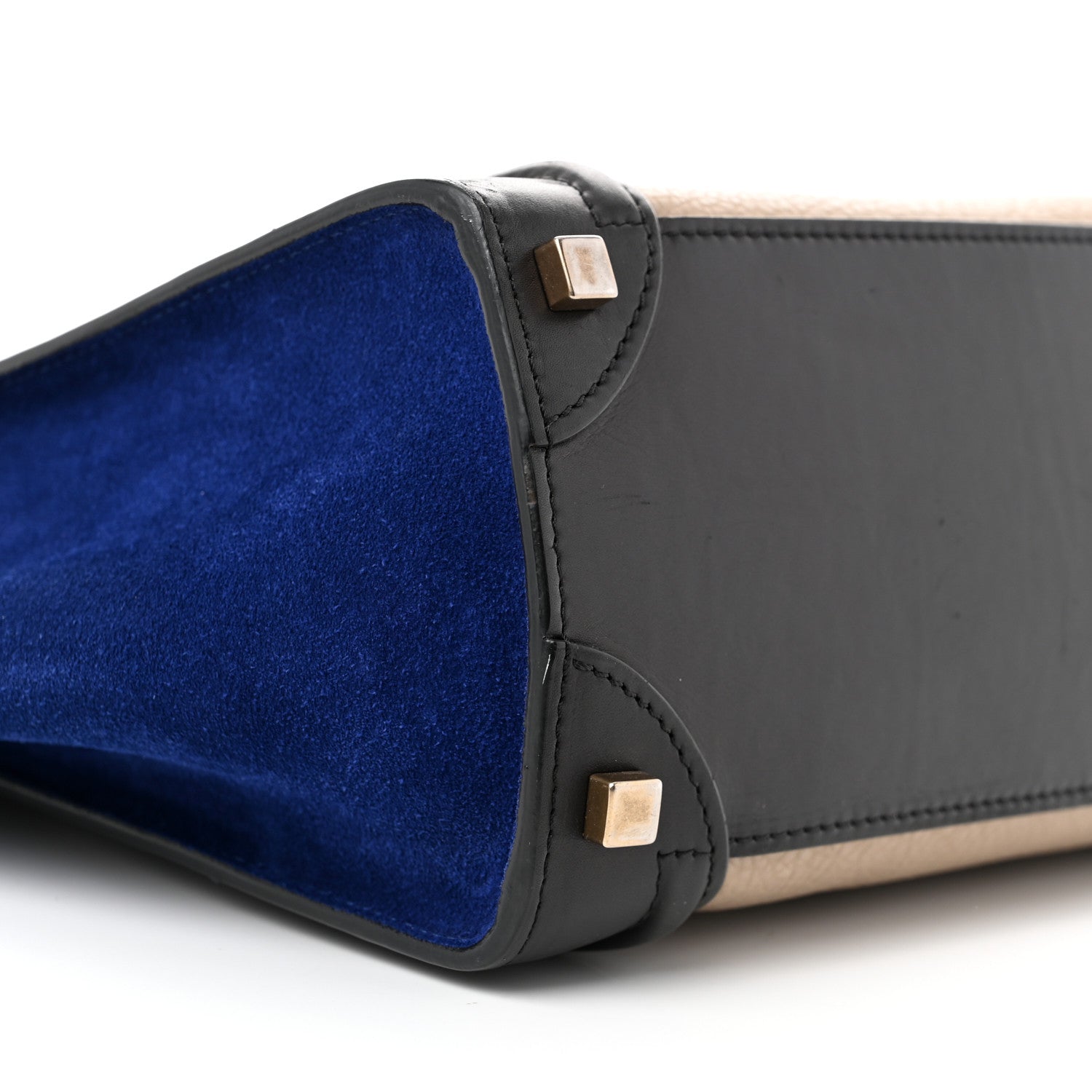 Celine Elephant Calfskin Suede Micro Tri-Color Luggage Sand 8 of 13