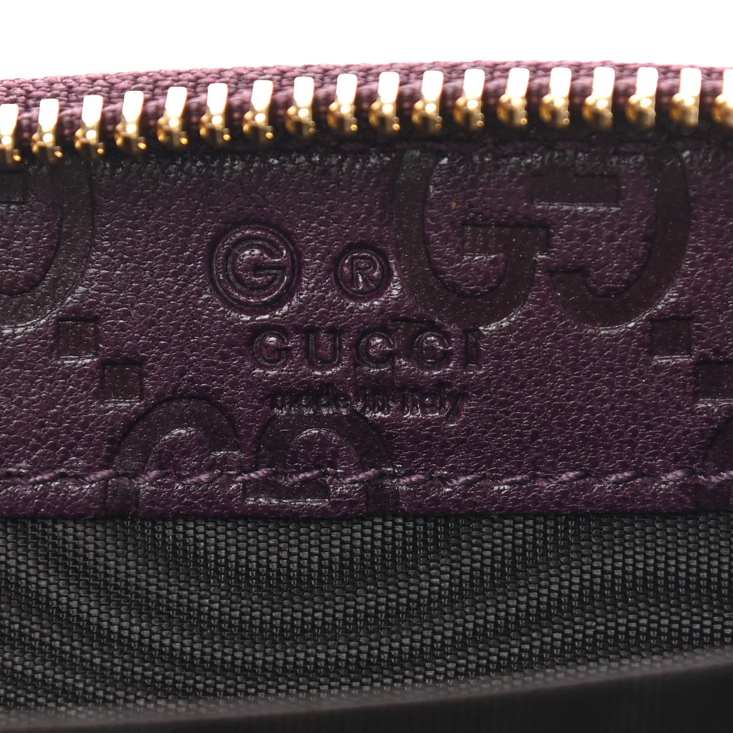 Gucci Guccissima Zip Around Coin Purse Wallet Purple 6 of 7