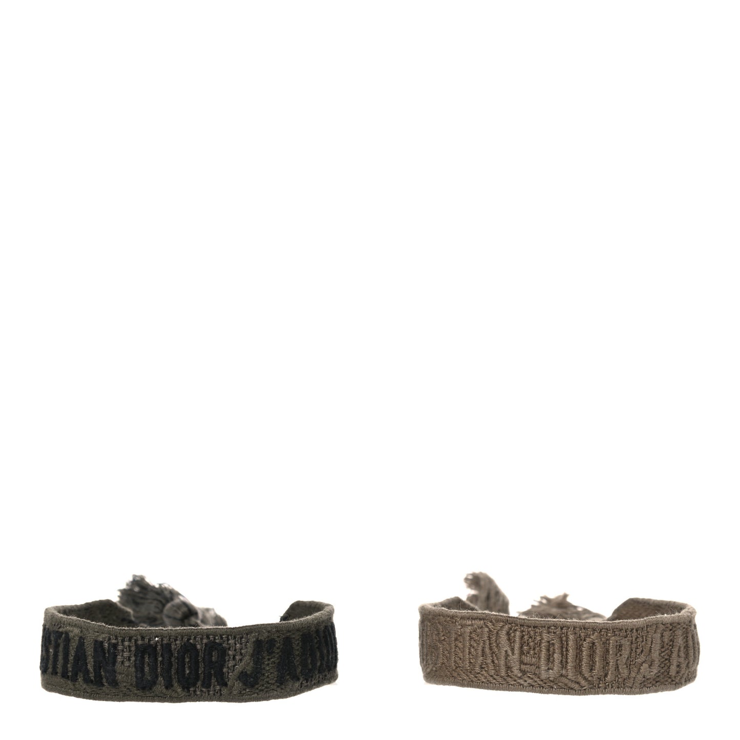 Woven Cotton J'Adior Friendship Bracelet Set Green Khaki