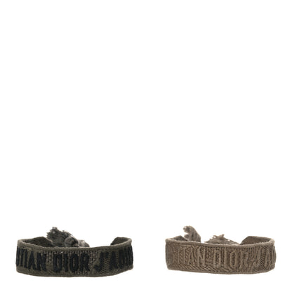 Christian Dior Woven Cotton J'Adior Friendship Bracelet Set Green Khaki 1 of 5