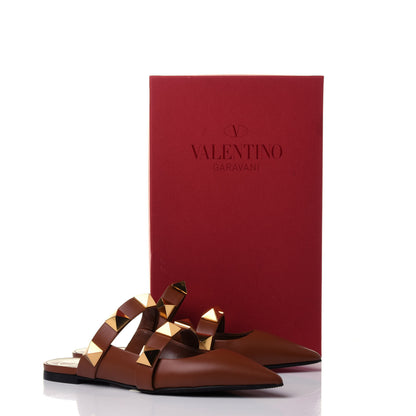 Valentino Garavani Calfskin Roman Stud Flat Mules 36 Selleria 11 of 11
