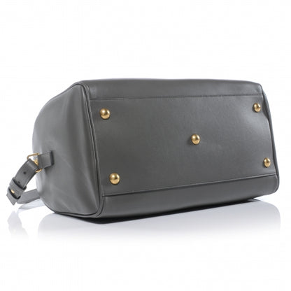 FASHIONPHILE SAINTLAURENTLeatherClassicDuffle6BagGray 4 of 8