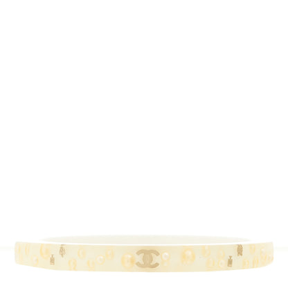 Chanel Resin CC Pearl Cuff Transparent White 3 of 4