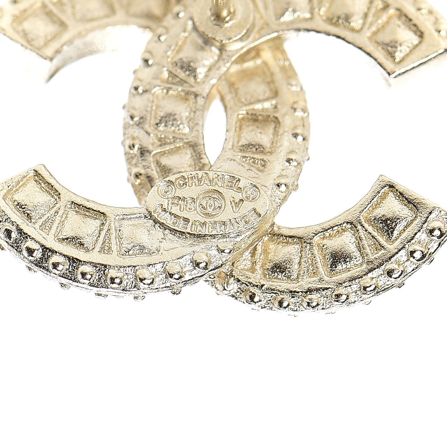Crystal CC Earrings Light Gold