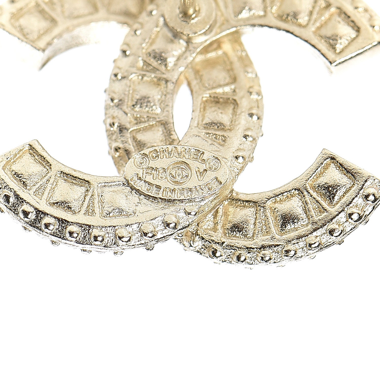 Chanel Crystal CC Earrings Light Gold 4 of 6