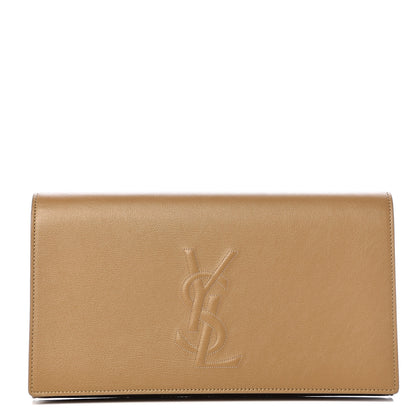 Saint Laurent Calfskin Monogram Large Belle De Jour Clutch Beige 1 of 5