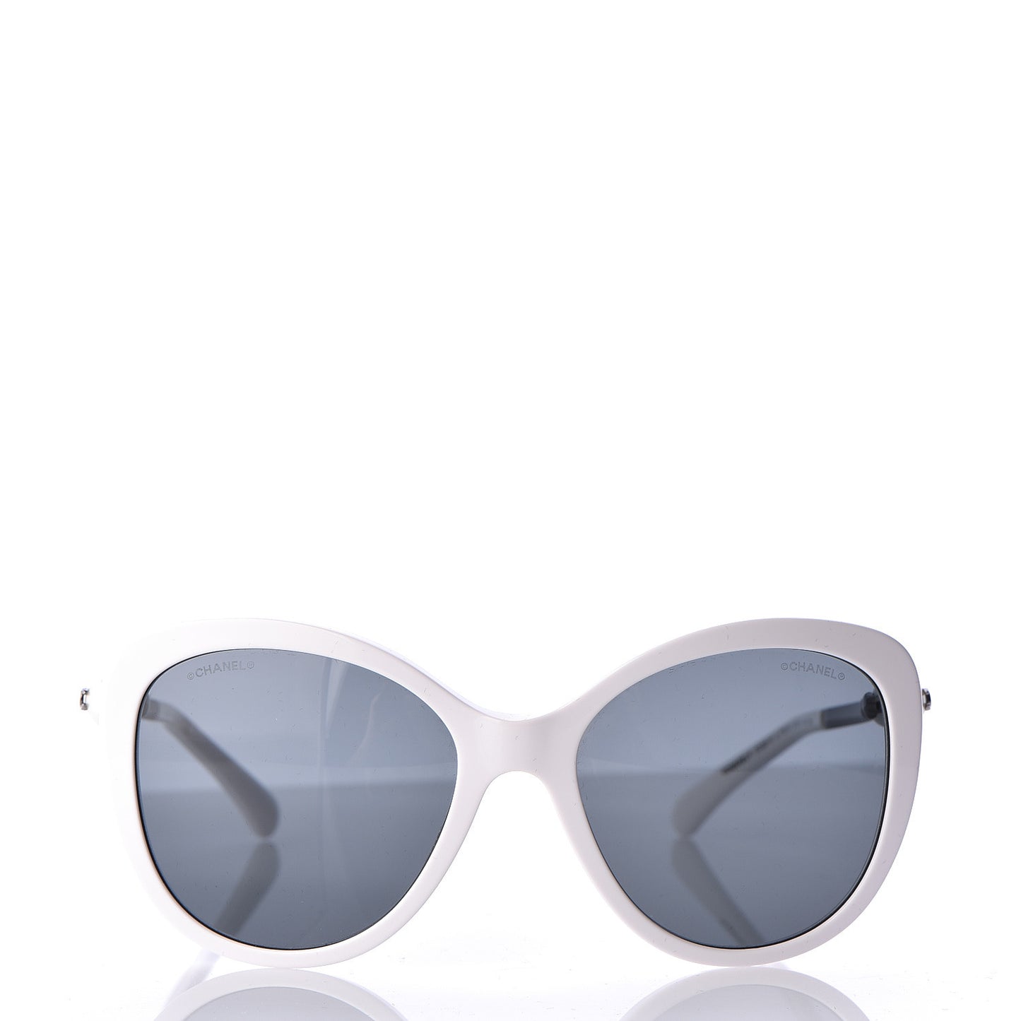 Acetate Pearl Butterfly Sunglasses 5338-H White