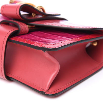 Chloe Calfskin Crocodile Embossed Mini Aby Chain Shoulder Bag Graphic Pink 7 of 7