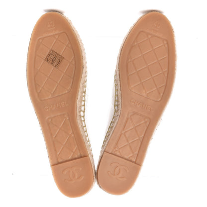 Chanel Fabric Biarritz CC Espadrilles 40 White Gold 8 of 10