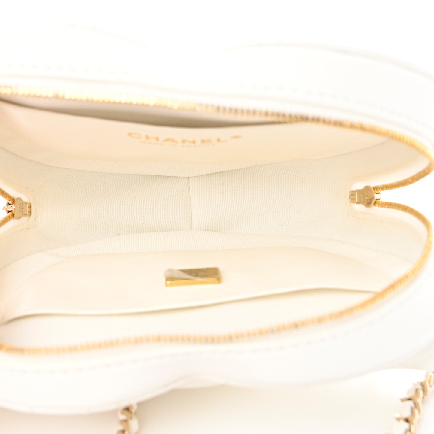 Lambskin Quilted CC In Love Heart Bag White