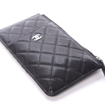 Chanel Caviar Quilted Classic Flat Wallet Pouch Black 9 of 10