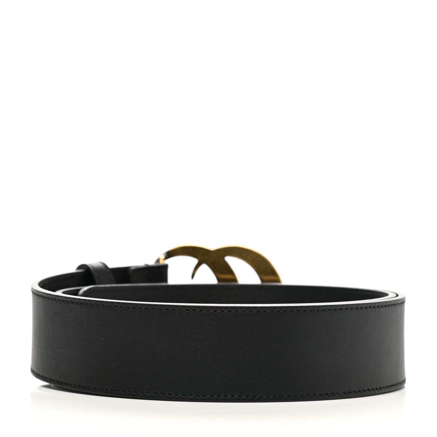 Gucci Moon Calfskin Pearl Double G 40mm Belt 90 36 Black Cream 2 of 5