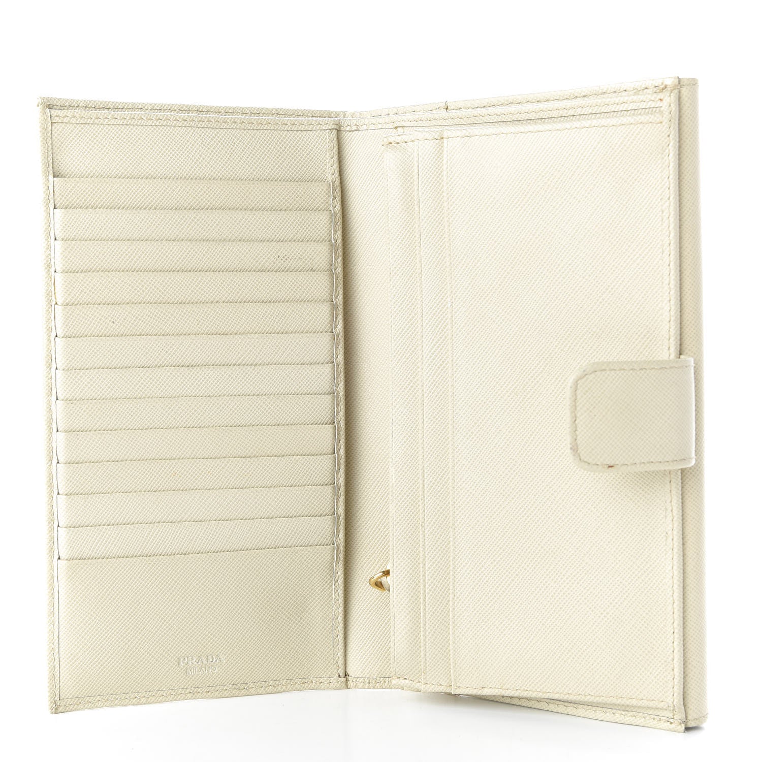 Prada Saffiano Metal Continental Wallet Talco 5 of 9