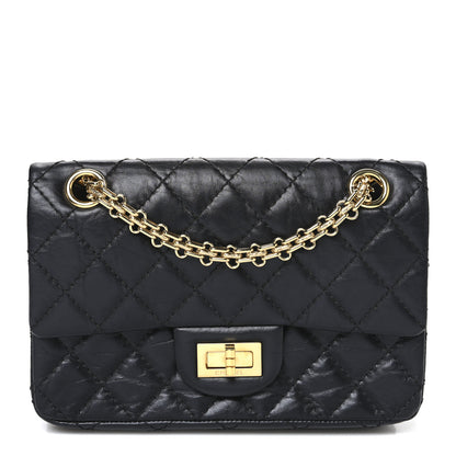 Chanel Aged Calfskin Quilted 2.55 Reissue Mini Flap Black 1 of 12