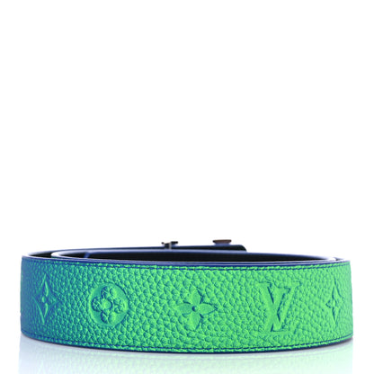 Louis Vuitton Taurillon Illusion 40mm LV Initiales Reversible Belt 95 38 Bleu Vert 2 of 4