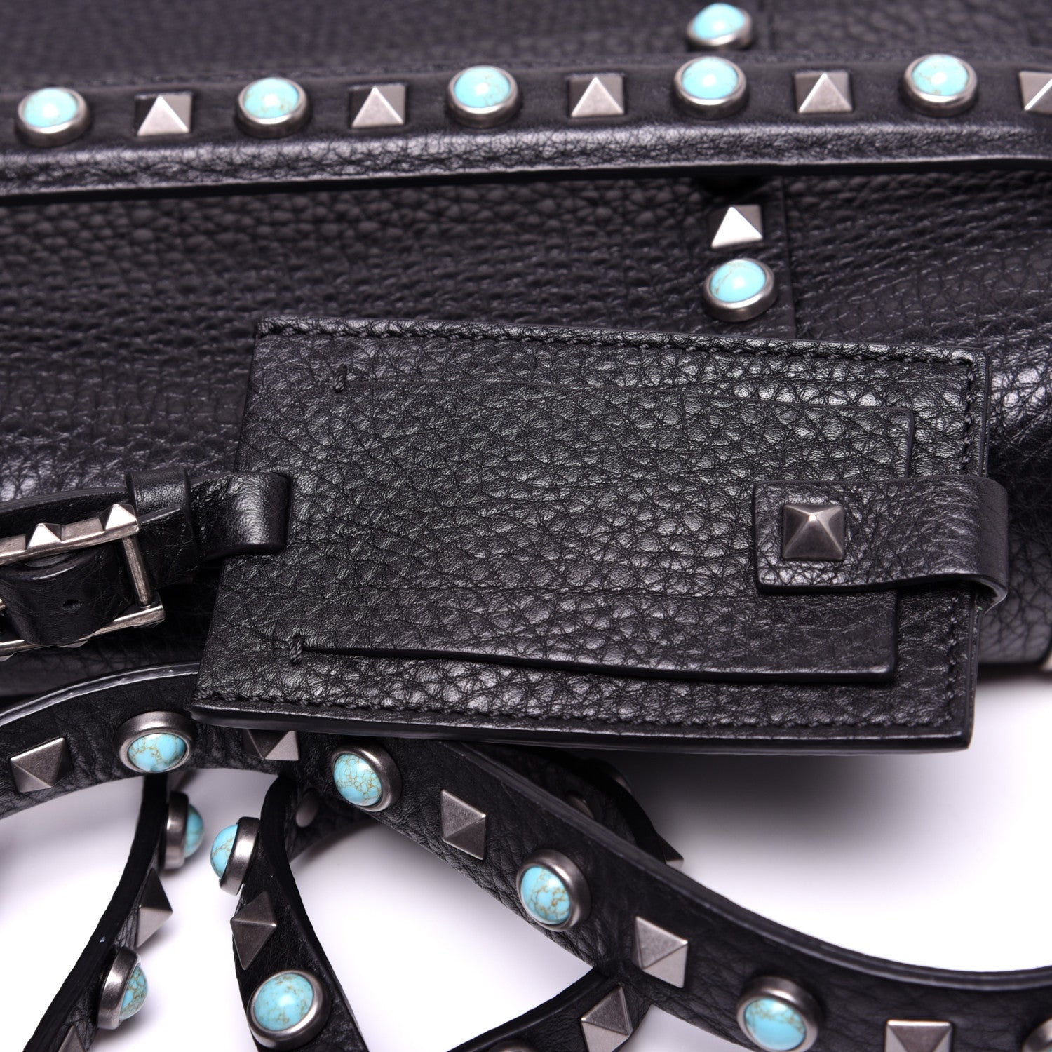 Valentino Garavani Alce Calfskin My Rockstud Rolling Frame Bag Black 12 of 15
