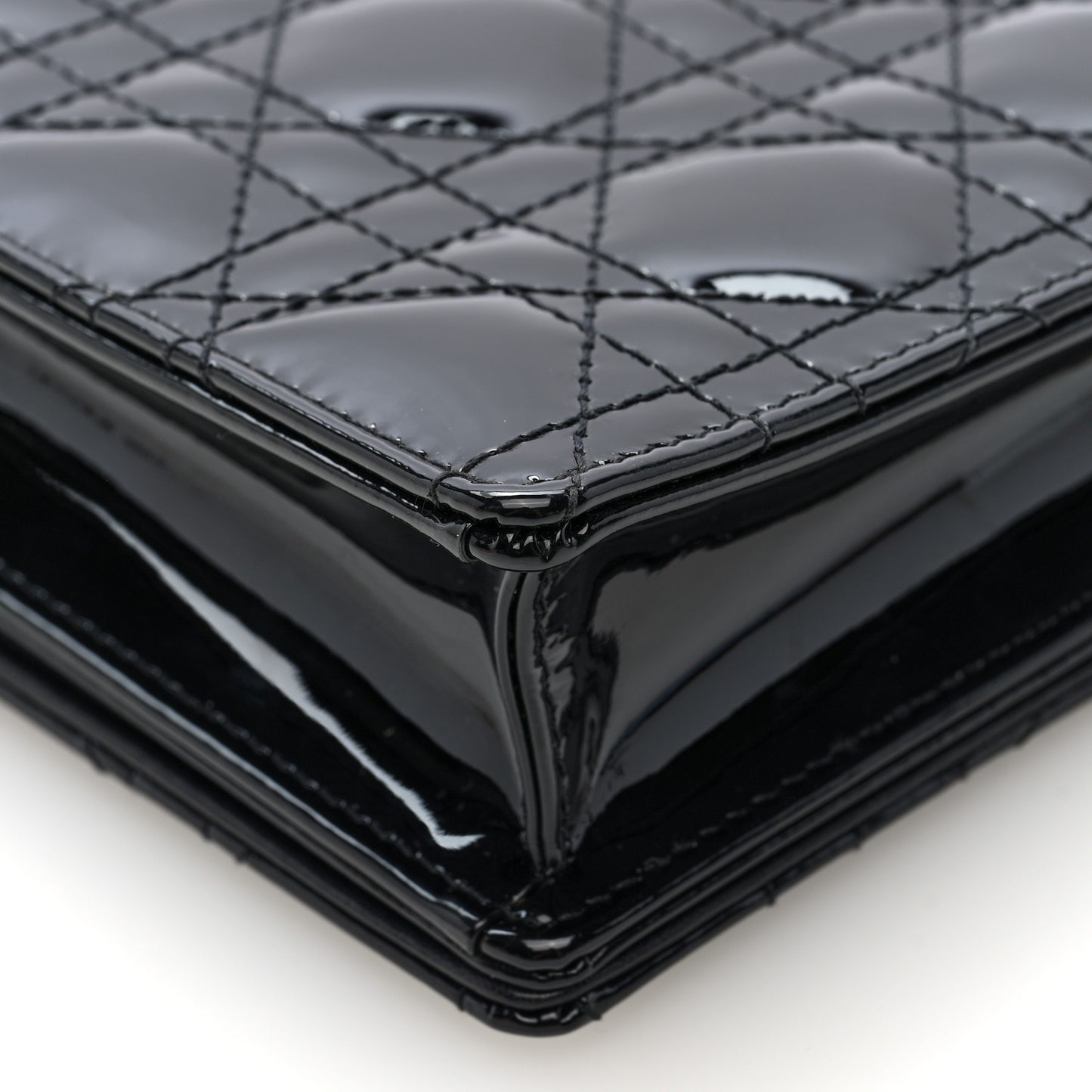 Patent Cannage Lady Dior Convertible Clutch Black
