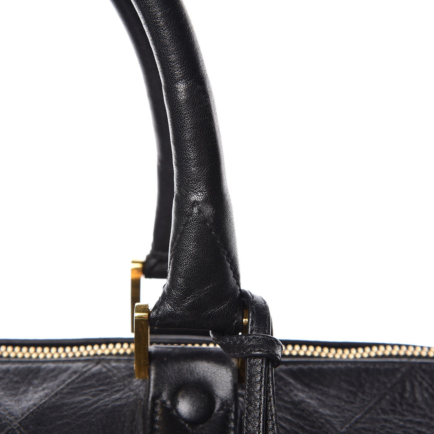 Calfskin Stitched CC Boston Black